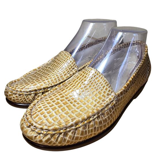 SAS TriPad Ladies Size 8 M Gold Leather Snake Print Slip On Loafer Classic USA - Picture 2 of 10